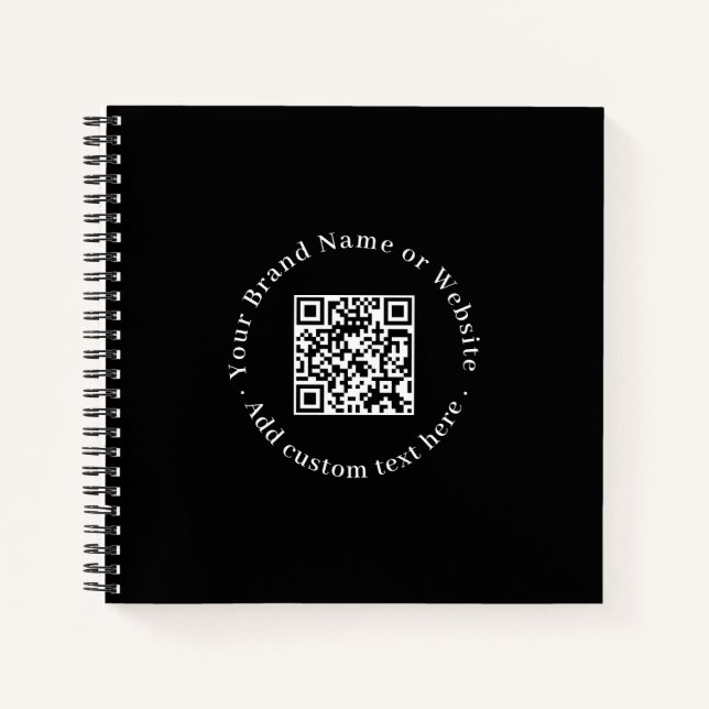 Cuaderno Black QR | Modern Minimal Stylish Business (Anverso)