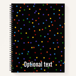 Cuaderno Black Rainbow Confetti Dots
