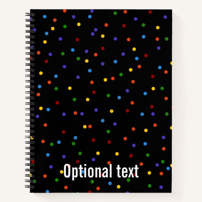 Cuaderno Black Rainbow Confetti Dots (Anverso)