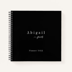 Cuaderno Black Simple Script Modern Luxury Professional