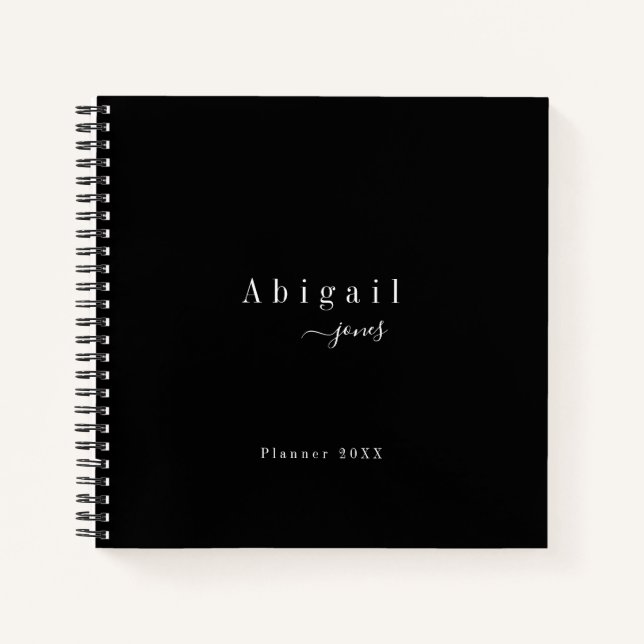 Cuaderno Black Simple Script Modern Luxury Professional (Anverso)