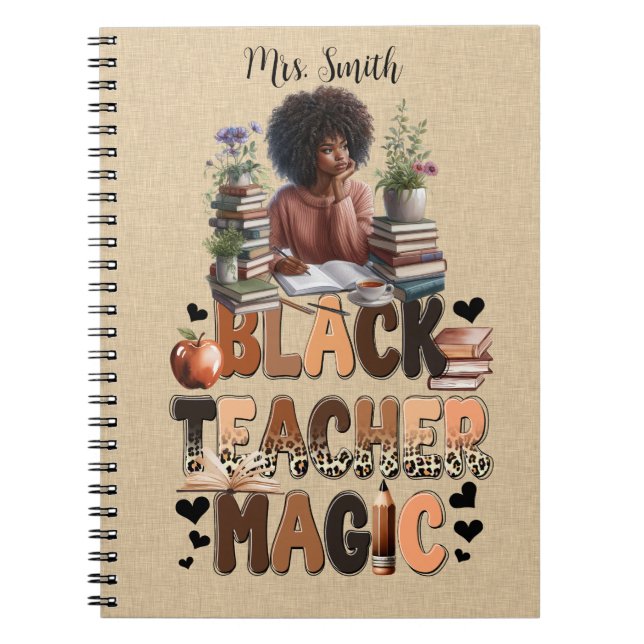 Cuaderno Black Teacher Custom Journal (Frente)