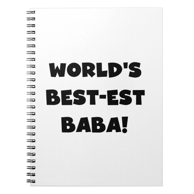 Cuaderno Black Text Mejor camisetas y regalos de Baba (Frente)