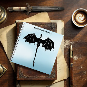 Cuaderno Black Tribal Flight Dragon Fantasy Blue Sky