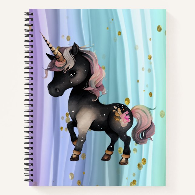 Cuaderno Black Unicorn Púrpura Tail (Anverso)