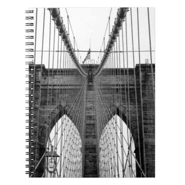 Cuaderno Black White Brooklyn Bridge Nueva York (Frente)