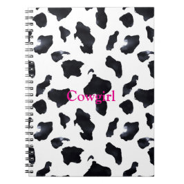 Cuaderno Black White Cow Print Cowgirl