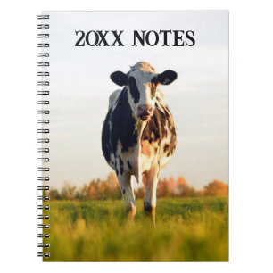 Cuaderno Black, White Heifer in Field Yearly Notes