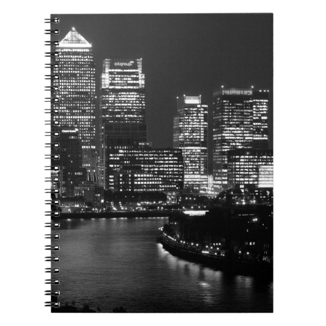 Cuaderno Black White London City Night Travel Reino Unido (Frente)