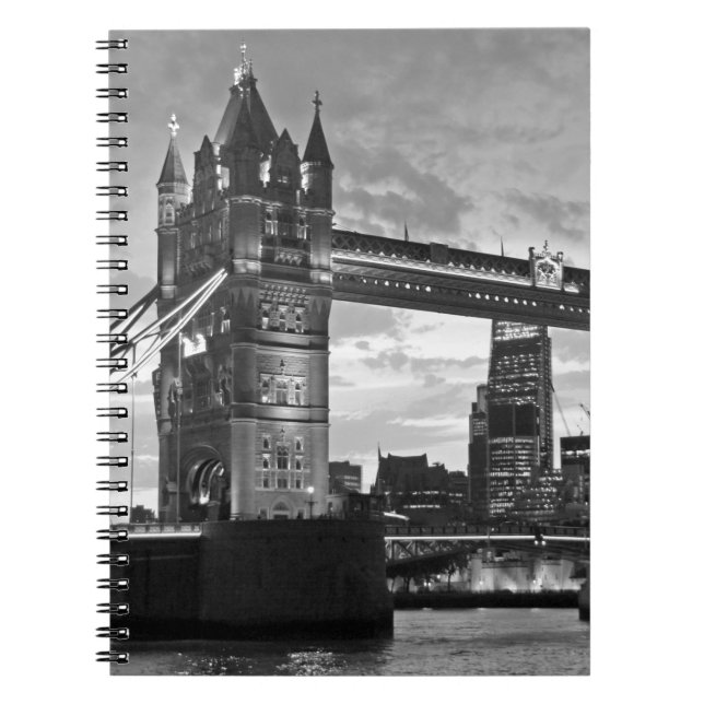 Cuaderno Black White London Tower Bridge Reino Unido (Frente)