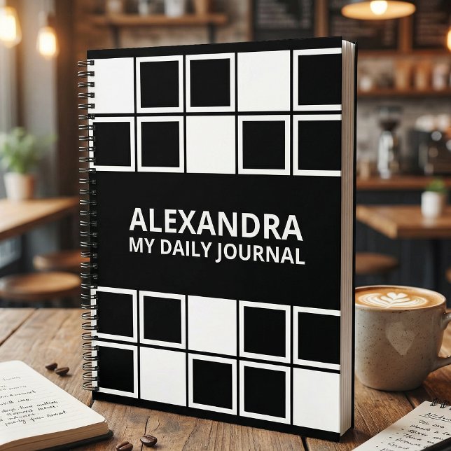 Cuaderno Black White Minimal Modern Squared Daily  (Subido por el creador)