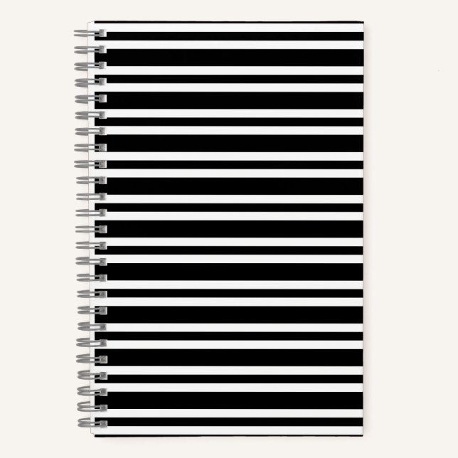 Cuaderno Black White Stripes Seamless Pattern (Anverso)