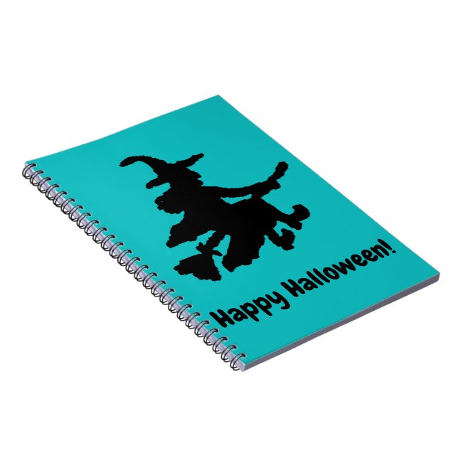 Cuaderno Black Witch on Teal - Happy Halloween  (Lado Derecho)