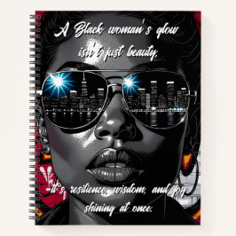 Cuaderno Black Women's Quote | City Skyline in Sunglasses