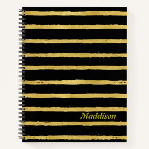 Cuaderno Black y Gold Striped modernos