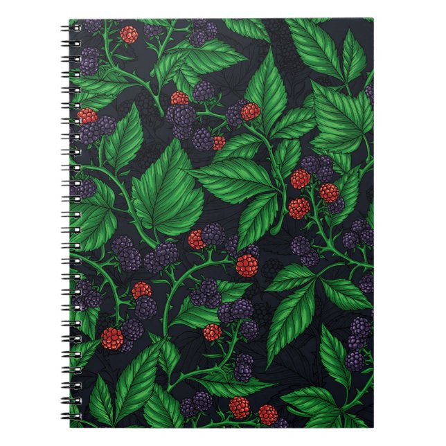 Cuaderno Blackberries sobre gris oscuro (Frente)