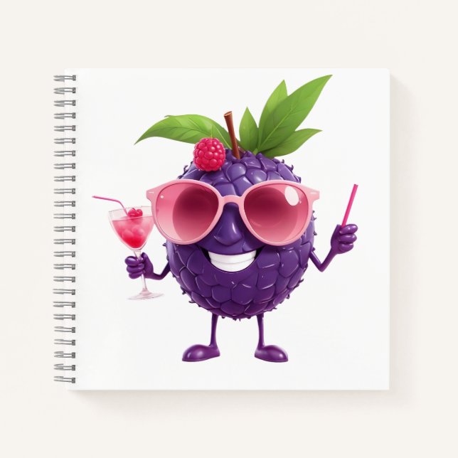 Cuaderno Blackberry Fun vacaciones alegres bebida tropical (Anverso)