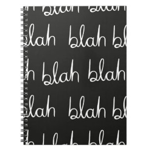 Cuaderno Blah blah patrón impecable.