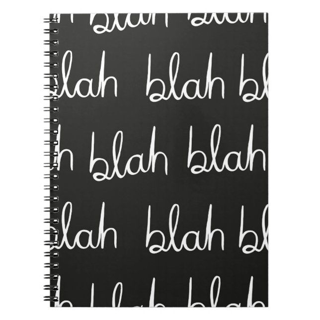 Cuaderno Blah blah patrón impecable. (Frente)