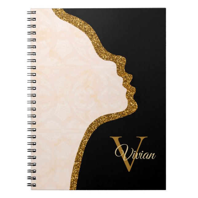 Cuaderno Blanc Cream Black And Gold Purpurina Face (Frente)