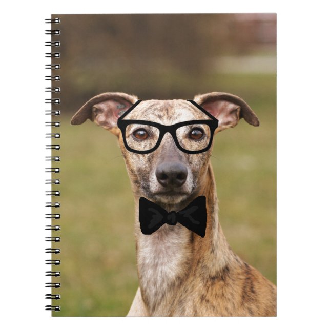 Cuaderno Blancas Nerd con gafas y Bow Tie Notebook (Frente)