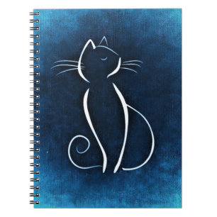 Cuaderno blanco abstracto del gato