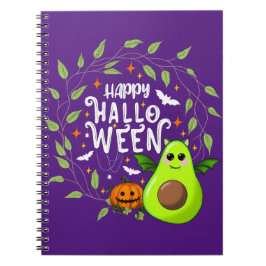 Cuaderno Blanco agudo de murciélago de Halloween feliz