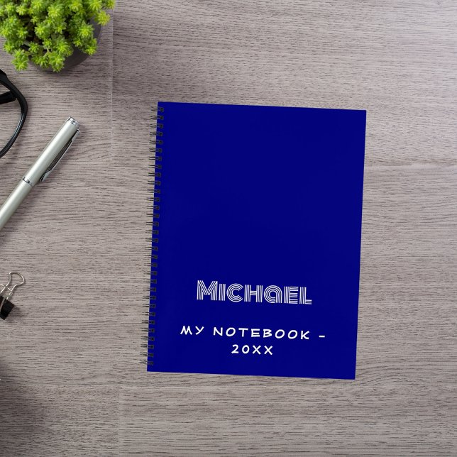 Cuaderno Blanco azul marino moderno (Subido por el creador)