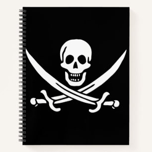 Cuaderno Blanco, Bandera Pirata Calico Jack, Calavera y Cri