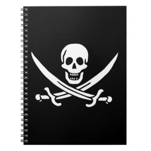 Cuaderno Blanco, Bandera Pirata Calico Jack, Calavera y Cut