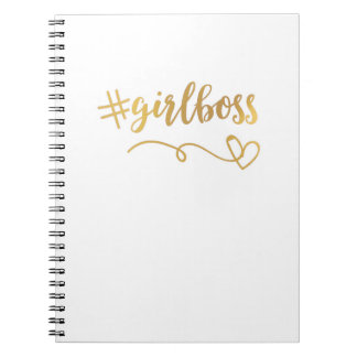 Cuaderno Blanco + Cuaderno/diario de los #girlboss del oro