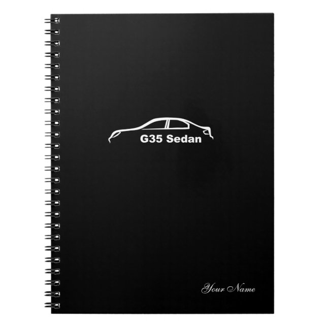 Cuaderno blanco de la silueta del sedán G35 (Frente)