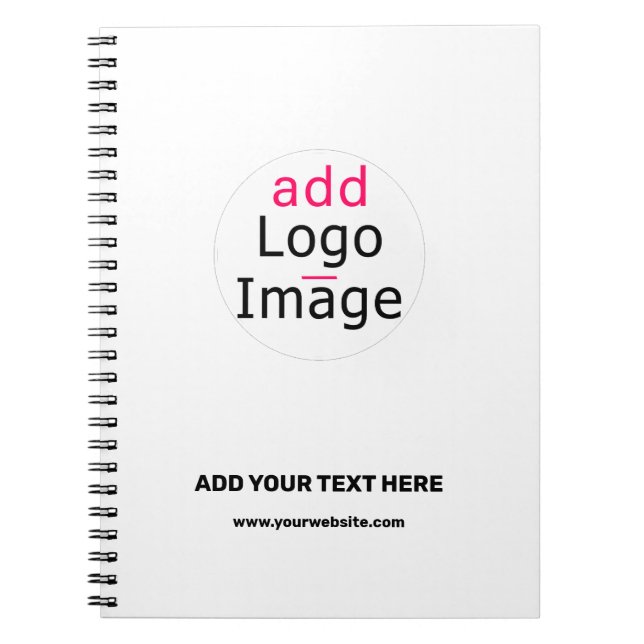Cuaderno Blanco de marca personalizada moderna profesional  (Frente)