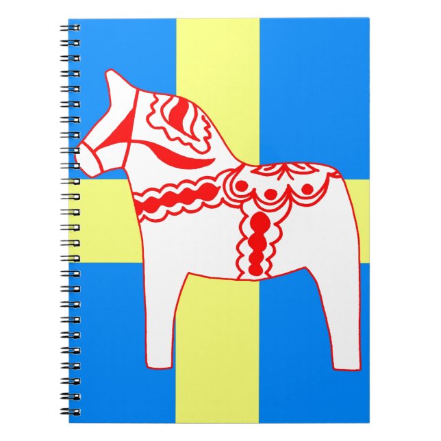Cuaderno Blanco del caballo de Suecia Dala (Frente)