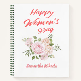 Cuaderno blanco del día de las mujeres felices