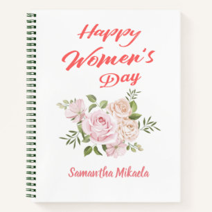 Cuaderno blanco del día de las mujeres felices
