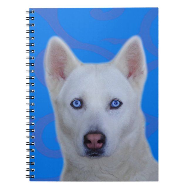 Cuaderno blanco del husky siberiano (Frente)