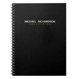 Cuaderno blanco Masculino de oro negro sofisticado