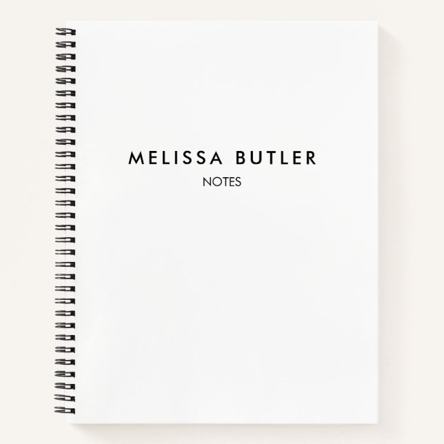 Cuaderno blanco Minimalista moderno (Anverso)