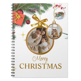 Cuaderno Blanco Moderno Merry Navidad Espiral de fotos para