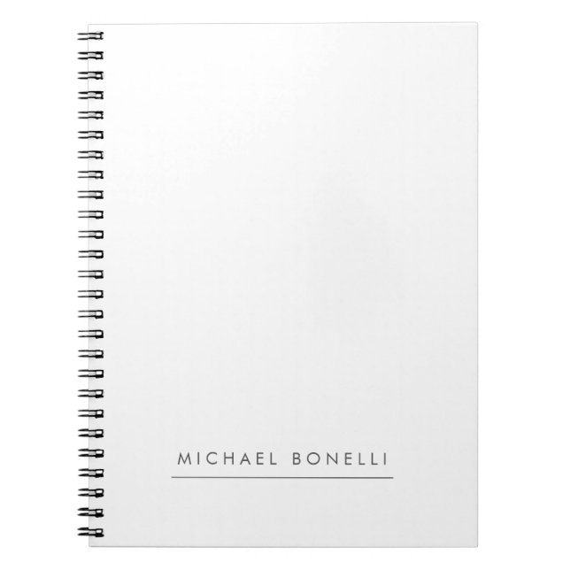 Cuaderno Blanco Moderno sencillo y elegante Minimalista (Frente)