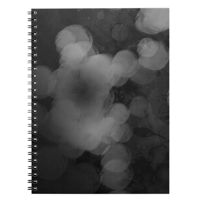 Cuaderno Blanco Negro Abstracto Pintado Luz Fría (Frente)
