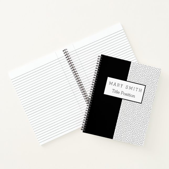 Cuaderno Blanco negro de cristal manchado de moda (Interior)