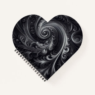 Cuaderno Blanco Negro Gris Abstracto Moderno Simple Remolin