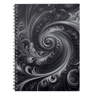 Cuaderno Blanco Negro Gris Moderno Abstracto Simple Torbell
