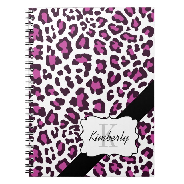 Cuaderno blanco negro púrpura personalizado del (Frente)