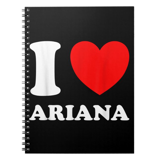 Cuaderno Blanco negro que amo a Ariana (Frente)