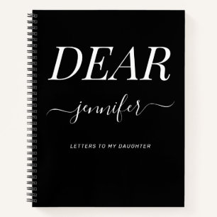 Cuaderno Blanco negro Querida hija Keepsake, bloc de notas