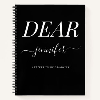 Cuaderno Blanco negro Querida hija Keepsake, bloc de notas 