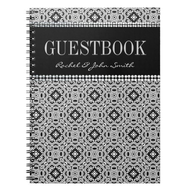 Cuaderno blanco negro tribal del Guestbook del (Frente)